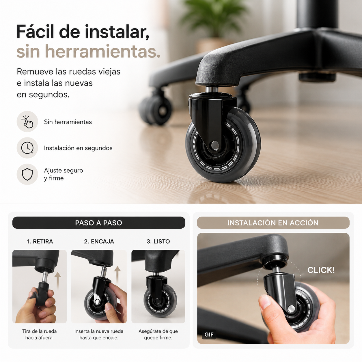 SilentRoll X 5Und - Tu silla nunca se sintió tan suave y silenciosa